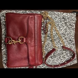 BEAUTIFUL crimson leather REBECCA Minkoff mini MAC